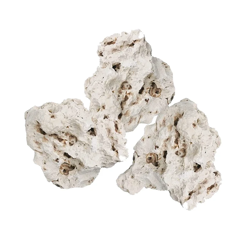 Roches percées Hamiledyi pour aquarium — décor naturel et refuges (blanc)