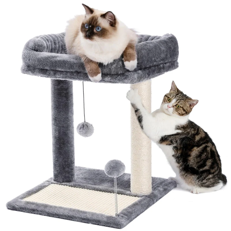 PAWZ Road Poteau à Griffer pour Chat — Petit Arbre avec Lit Rembourré et Balle de Jeu