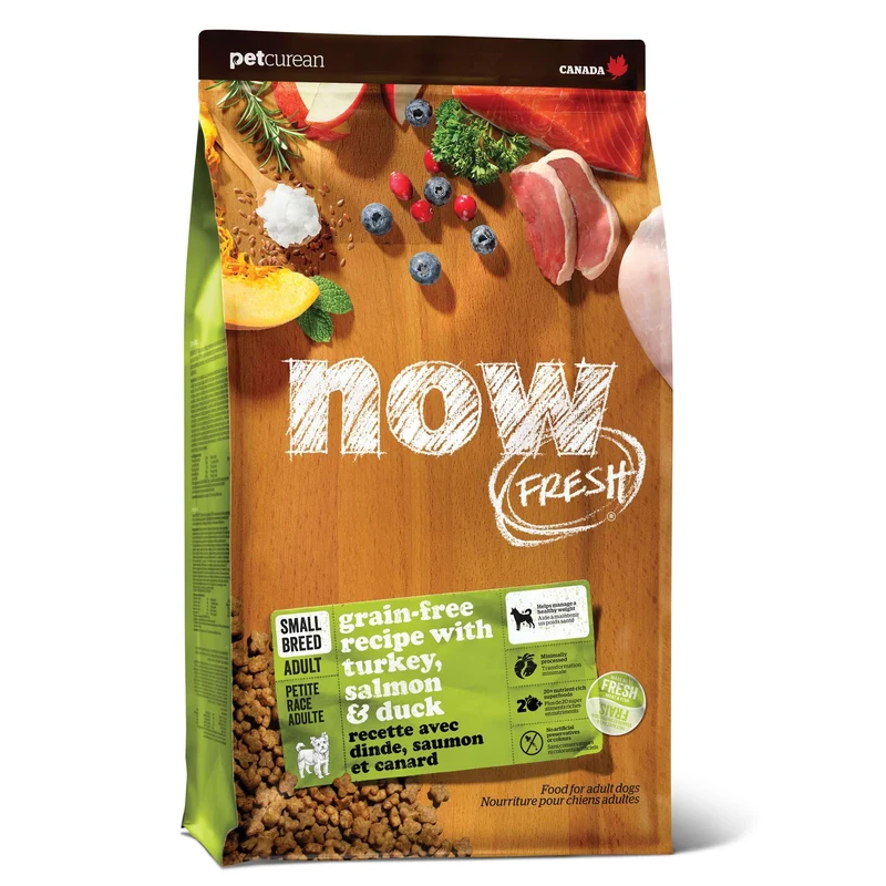 Now Fresh Croquettes Sans Céréales Petite Race — Dinde, Saumon et Canard, Sans Poulet, Probiotiques, Format 2,7 kg (6 lb)