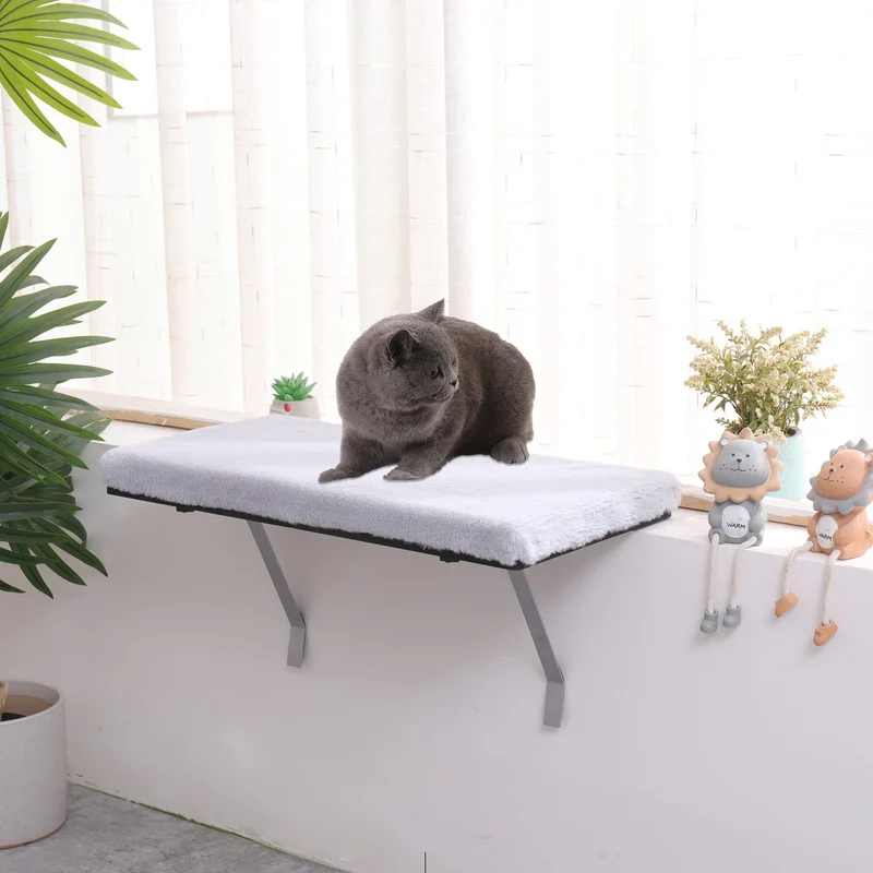 VIPACE Perchoir Chat Fenêtre Gris – Hamac Confort et Espace de Repos
