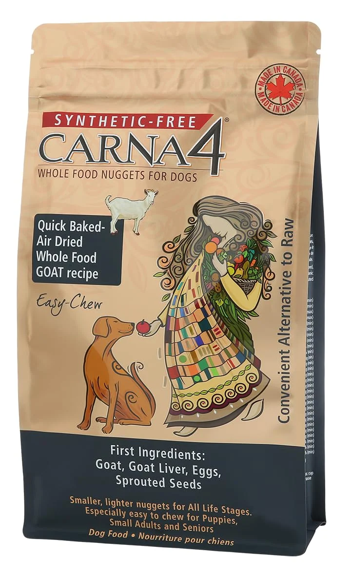 CARNA4 Alimentation Séchée pour Chiens – Recette Chèvre, Probiotiques Naturels, Sans Syntétiques, Sans Céréales – 2,2 lb
