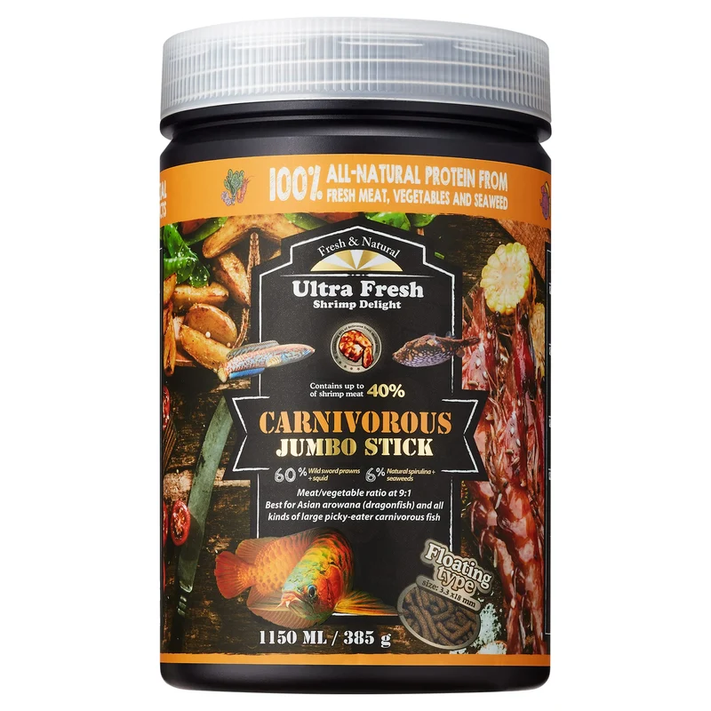 Ultra Fresh Monster Food – Stick Flottants Carnivores pour Oscars, Bass et Cichlid Géants – 13,58 oz