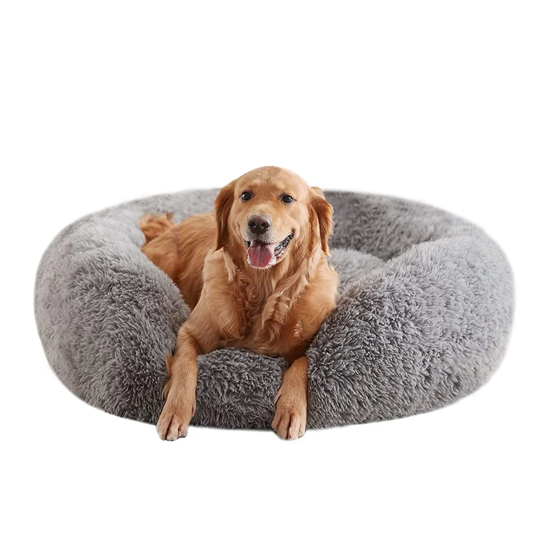URGVANZ PET - Nid Rond en Peluche Calmant pour Grands Chiens jusqu'à 80 lb (36 pouces)
