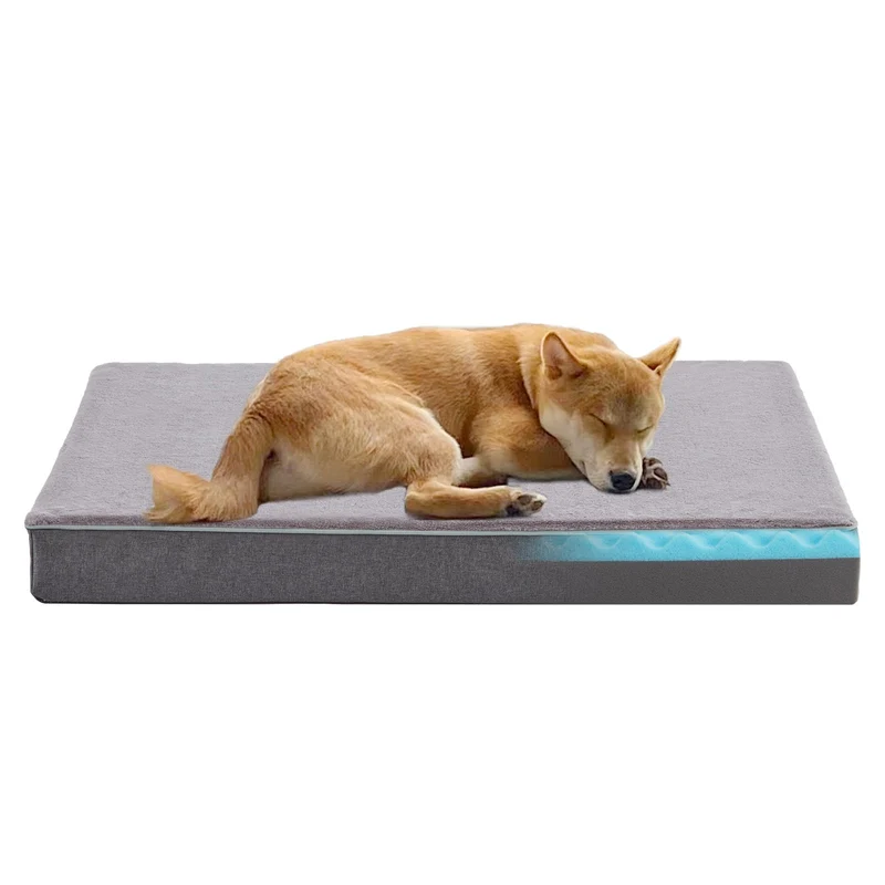 URGVANZ PET Lit orthopédique pour chien – Mousse mémoire, grand format, housse lavable, jusqu’à 29,5 kg