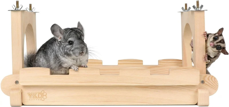 YKD Pont Suspendu en Bois pour Petits Animaux – Chinchilla, Souris, Rats et Plus