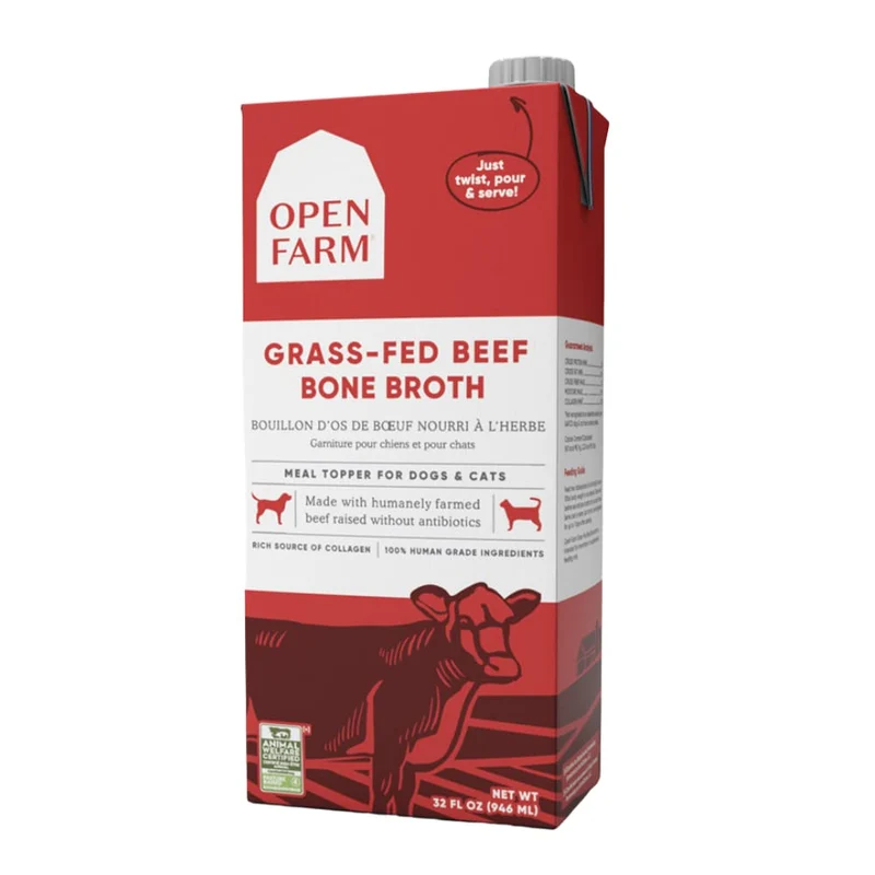Bouillon d’Os pour Chats au Bœuf Nourri à l’Herbe – Open Farm