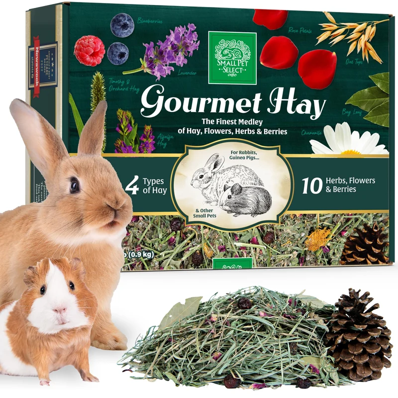 Small Pet Select – Foin Gourmet pour Lapins et Petits Animaux, Herbes et Fleurs, 2 lb