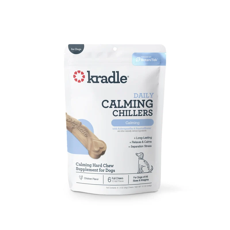Kradle Chillers - Friandises durs pour chiens au Ashwaganda, GABA et L-Theanine