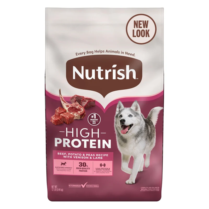 Nutrish Peak - Croquettes naturelles pour chien avec boeuf, venaison et agneau – Sans céréales – 12 livres