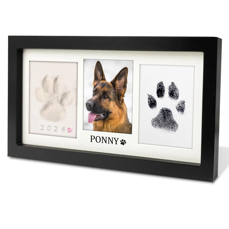 MYPAWLETS Cadre Empreinte Patte Extra Large – Kit Impression Pattes Argile et Encre Sans Contact