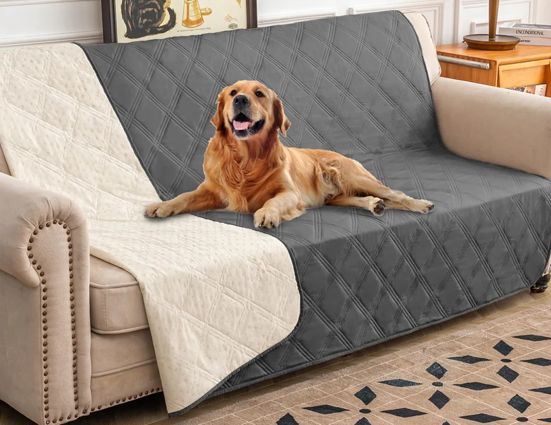 Ameritex Housse Étanche pour Lit de Chien — Couverture avec Dos Antidérapant pour Mes meubles, Canapé et Lit