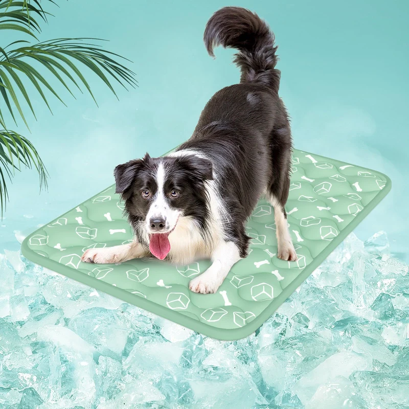 Rywell Matelas Refroidissant pour Chiens 2.0 – Vert Nature, 36 x 27 po, Arc-Chill, Lavable et Non-Toxique