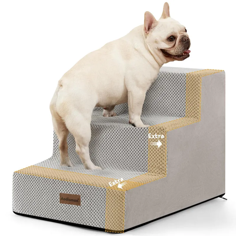 Aodisman Escaliers pour Chiens et Chats – 3, 4 ou 5 Marches, Antidérapants, Gris Clair