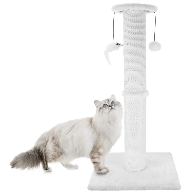 Ahomdoo Griffoir pour chat 34 pouces – Poste à griffes robuste en sisal avec balle pendante et souris, pour chats d’intérieur