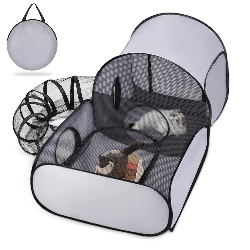 TailTastic Enclos pour chien et chat – 3-en-1, tunnel et tente, portable (Grand)