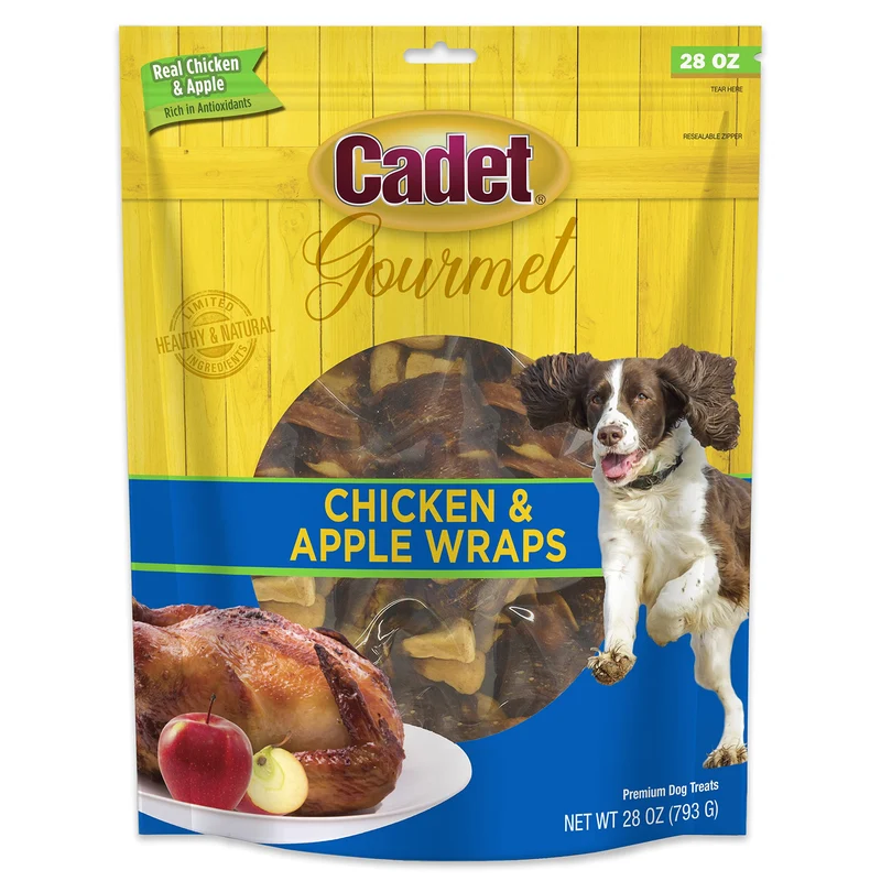 Cadet Gourmet Friandises enveloppées au poulet et à la pomme pour chiens (28 oz) — Naturelles et testées aux États-Unis