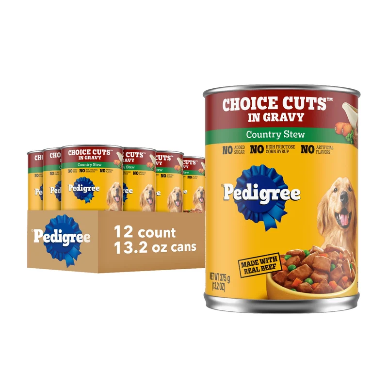 Pedigree Nourriture Humide pour Chien – Country Stew, Morceaux en Sauce, 12 Boîtes de 13,2 oz