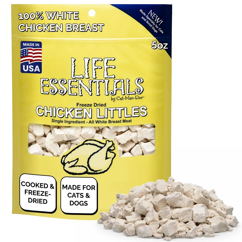 Life Essentials Chicken Littles - Friandises au poulet lyophilisé pour chats et petits chiens - 5 oz
