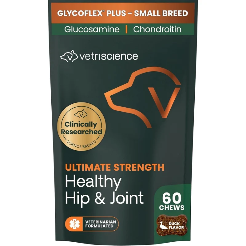 VETRISCIENCE Force Ultime – Hanches et Articulations pour Petits Chiens, GlycoFlex Plus, 60 Friables