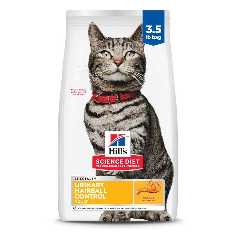 Hill's Science Diet chat adulte — Urinaire et contrôle des boules de poils, poulet, sac 1,59 kg