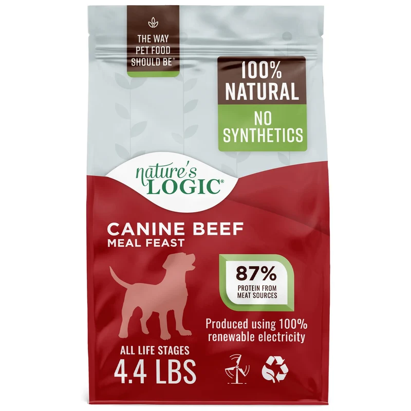 Nature's Logic Croquettes Chien – 100% Naturelles, Sans Synthétiques – Protéines Élevées – Festin de Boeuf – 4,4 lb