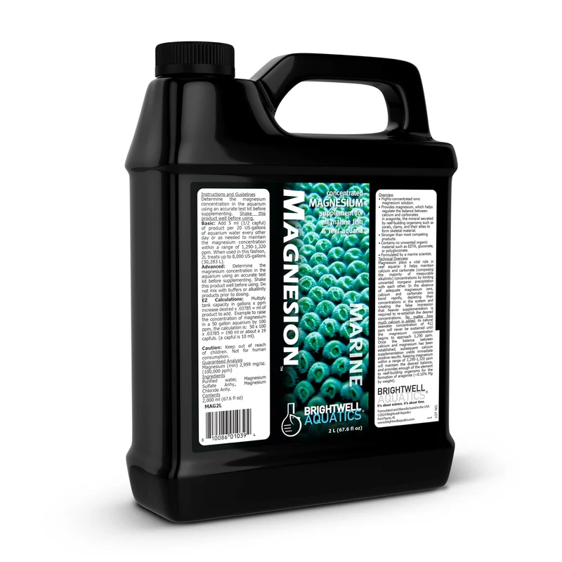 Brightwell Aquatics Magnesion – Conditionneur liquide de magnésium pour aquariums récifs et marins, 67,6 oz