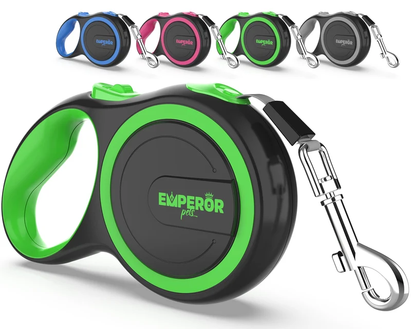 Emperor Pets Laisse Rétractable 26ft pour Grands Chiens – Jusqu’à 110 lb, Robuste et Facile à Manier GN26