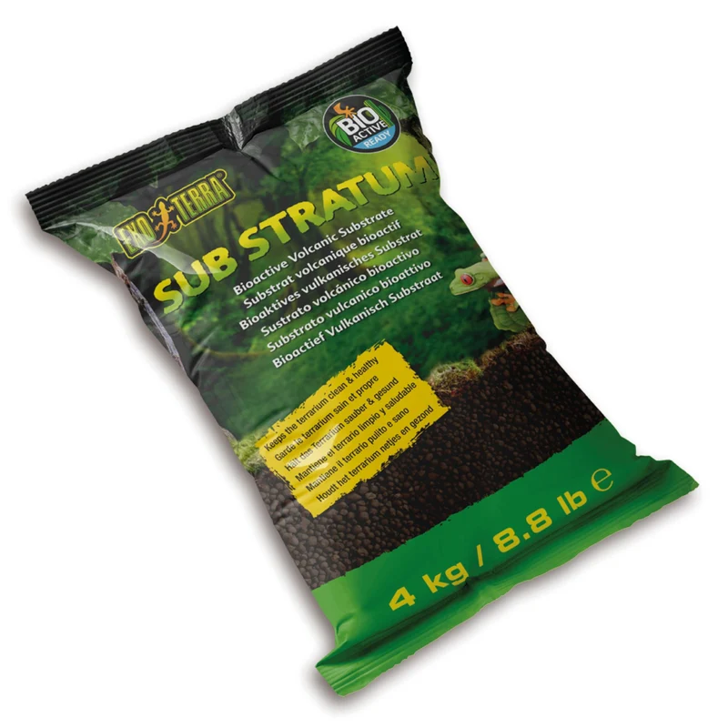 Exo Terra Sub Stratum — Substrat volcanique bioactif pour terrariums réptiles, contrôle l’humidité et élimine les odeurs (8,8 lb)