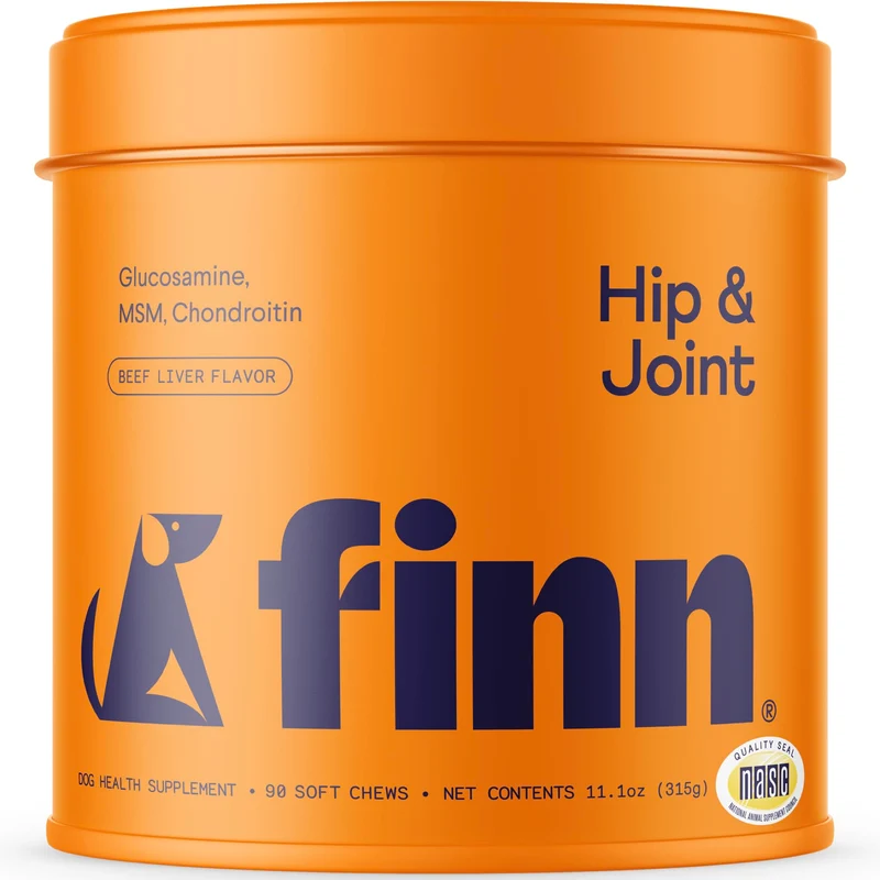 Finn – Supplément pour les hanches et articulations des chiens | glucosamine, chondroïtine & MSM + curcuma | 90 bouchées molles