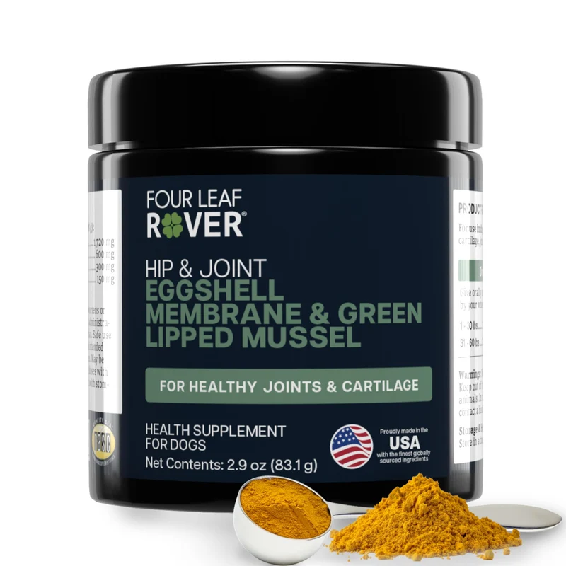 FOUR LEAF ROVER Hip & Joint – Mobilité et soutien des articulations pour chiens, glucosamine et chondroïtine, 2,9 oz