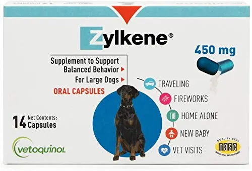 Vetoquinol Zylkene Calming – Soutien Calme pour Grands Chiens 15–60 kg, 450 mg