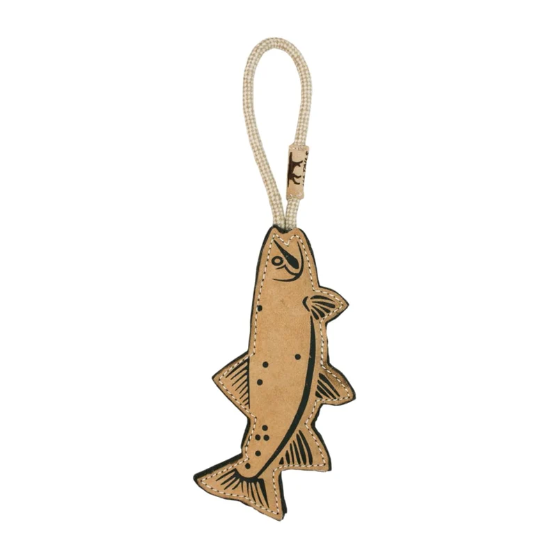 Tall Tails - Jouet Tug Truite en Cuir Naturel pour Chiens | 16 po