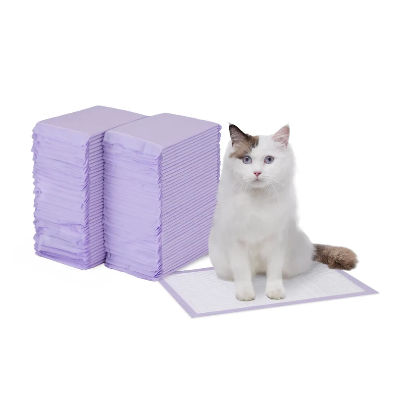 Amazon Basics Tapis-litière pour chats – Parfum citron, 80 unités