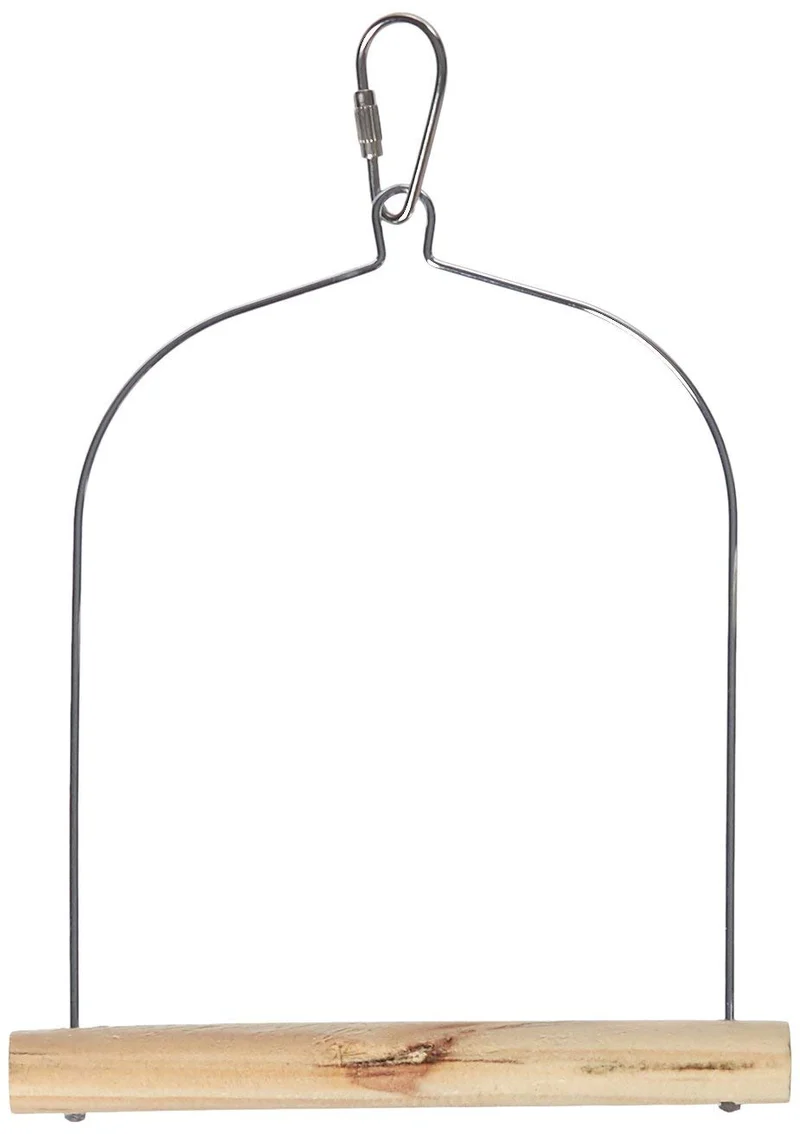 BPV389 Balançoire Birdie Basics – Bois naturel et fil pour cage, 12,7 × 17,8 cm | Prevue Pet Products