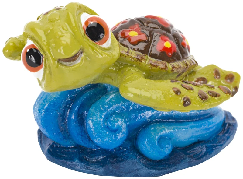 Penn-Plax Squirt Mini – Ornement Finding Nemo pour petit aquarium, tortue sur une vague