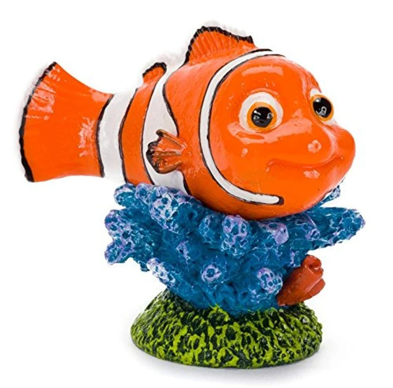 Penn-Plax Finding Nemo sur Corail — Déco d’aquarium miniature 2 pouces