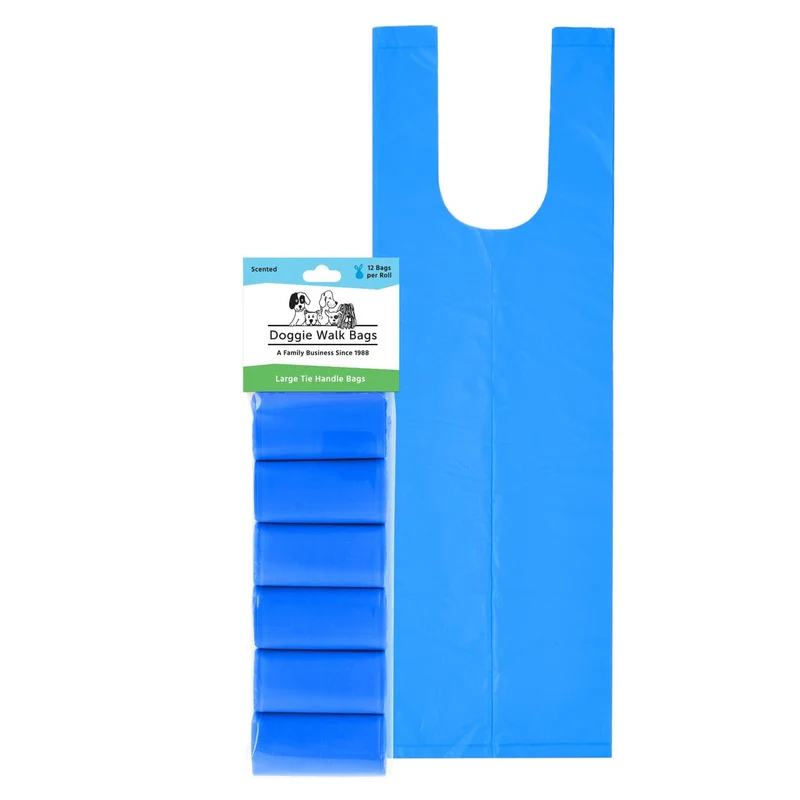Doggie Walk Bags – Sacs-poubelle pour chien en rouleau avec liens faciles, 72 sacs parfumés (17 x 5,5 x 5,5 po)