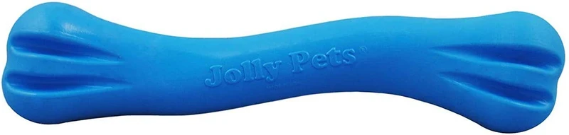 Jolly Pets Jolly Bone – Moyen Bleu, jouet Flex-N-Chew robuste