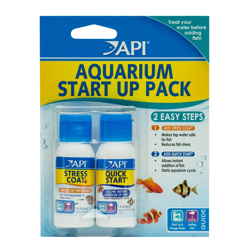 API Pack de démarrage pour aquarium — 2 bouteilles 1,25 oz (Conditionneur d'eau + Démarrage rapide)