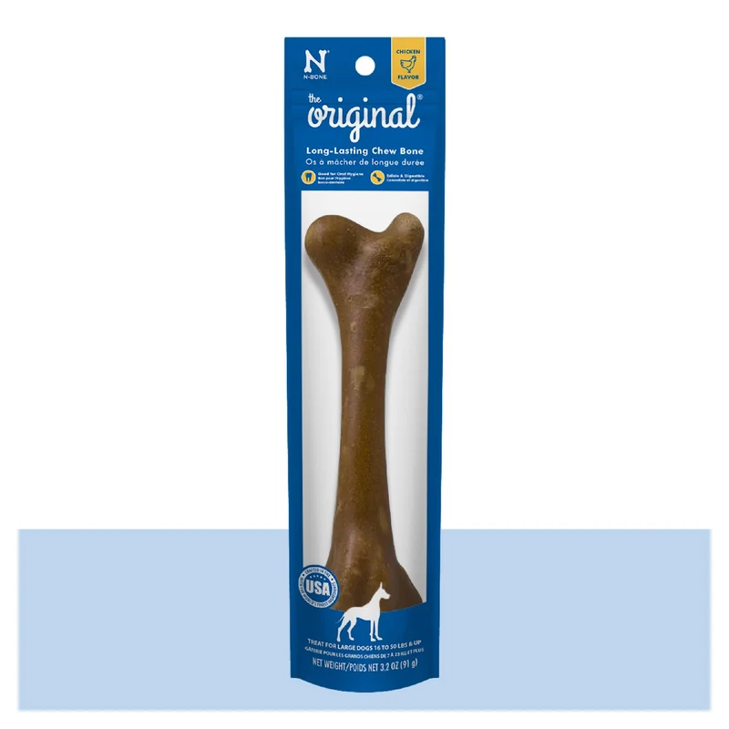 N-Bone Friandise Os pour Chien – Grand Format, Saveur Poulet (3,2 oz)