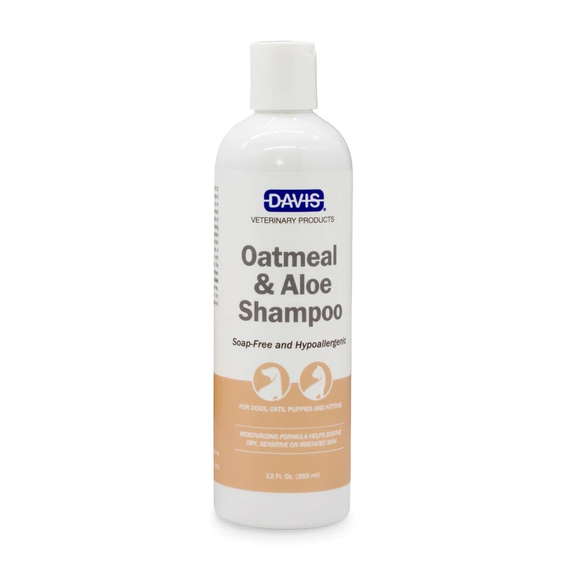Davis Shampooing Avoine et Aloe pour Chiens et Chats — Doux Hydratant, 12 oz