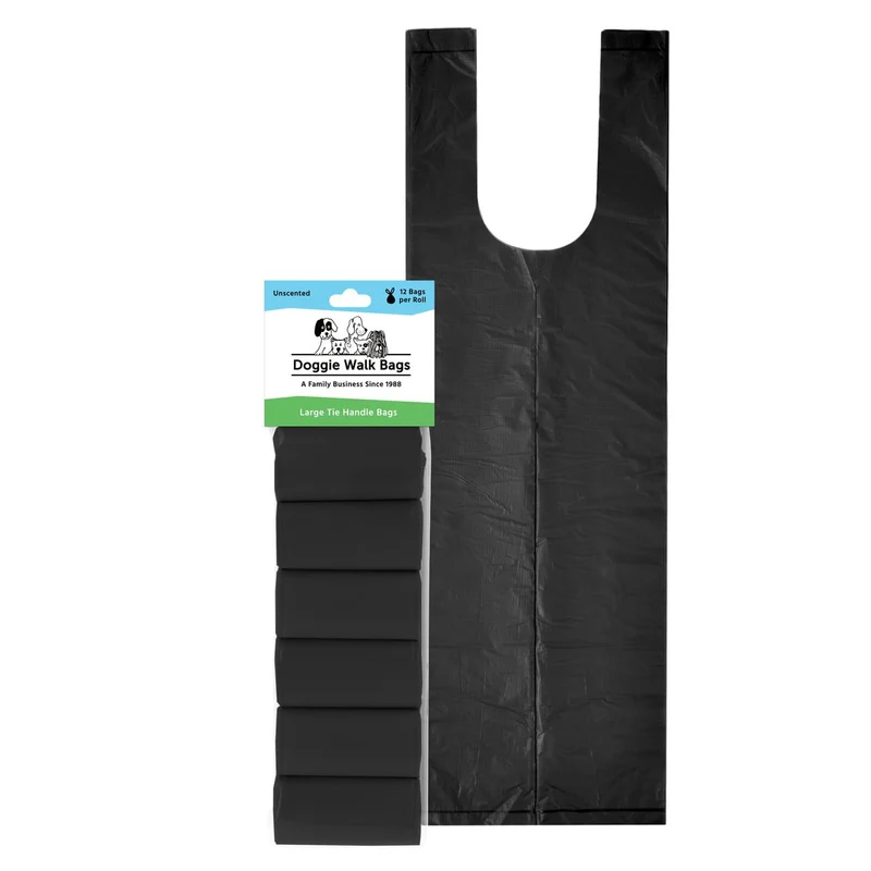 Doggie Walk Bags Sacs à Crottes Grands Formats sur Rouleau Attaches Faciles Anti-Fuite 72 Pièces Bleus Parfumés