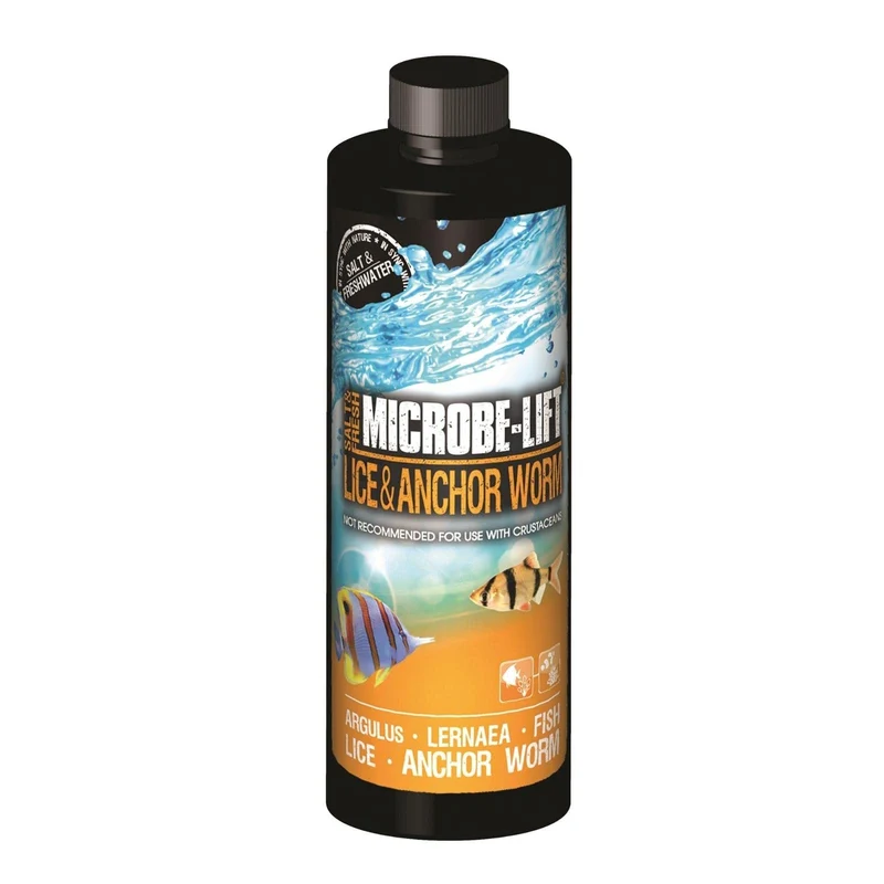 MICROBE-LIFT – Traitement contre les poux de poisson et les vers d’ancrage pour aquariums d’eau douce et d’eau salée, flacon 4 oz