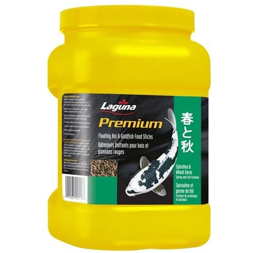 Laguna Premium Koi & Goldfish Floating Food Sticks - Spirulina & Wheat Germ Diet