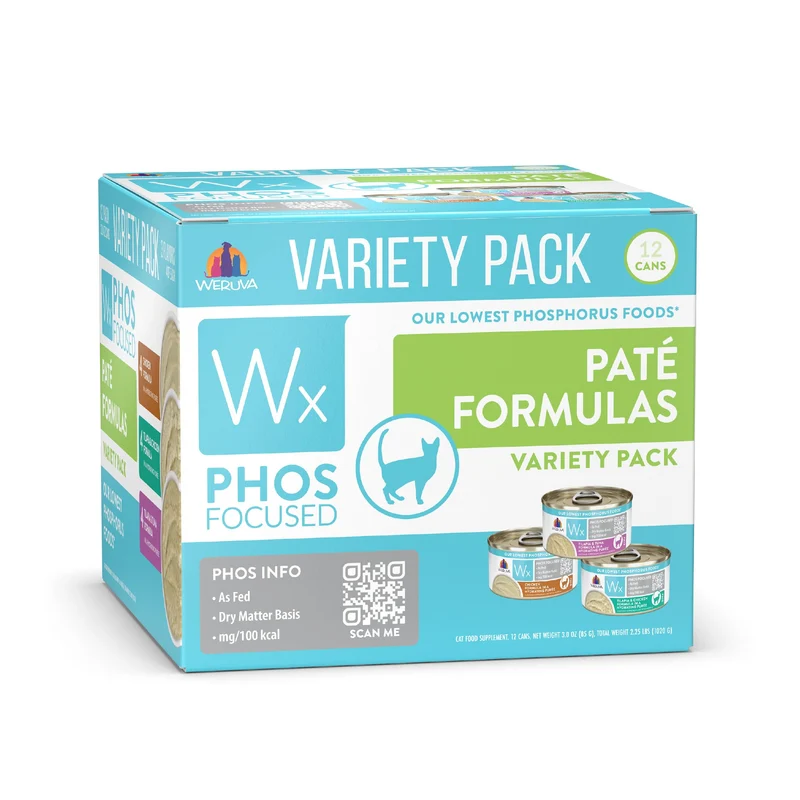 Weruva Wx Phos Focused – Pack Variété Pâté pour Chats, 12 x 3oz (faible phosphore)
