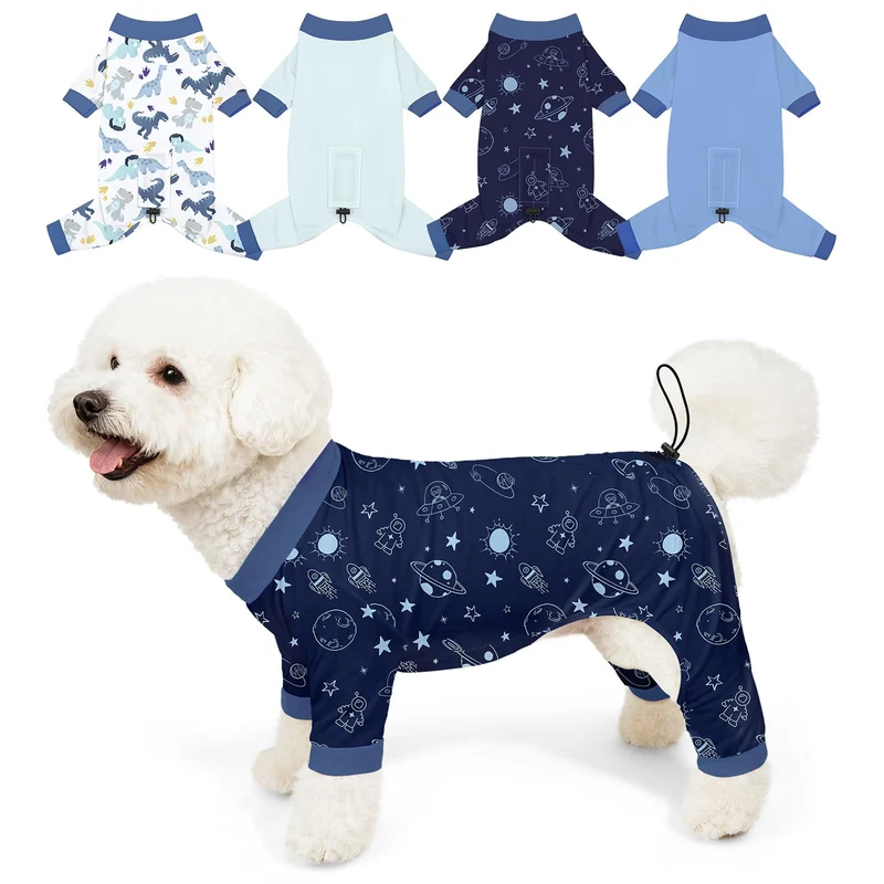 Bienbee Pyjamas pour Chien – Pack Quatre Tenues Douces, Respirantes et Ajustables