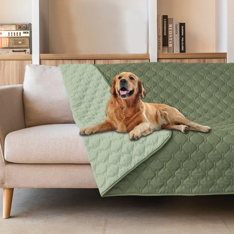 gogobunny Housse de Lit Imperméable Double Face 52x82 Vert Fonce Vert Clair