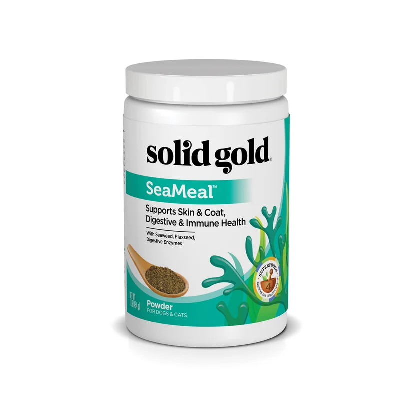 Solid Gold SeaMeal – Poudre multivitaminée pour chats et chiens (kelp, oméga-3) – peau, pelage, digestion – 1 lb