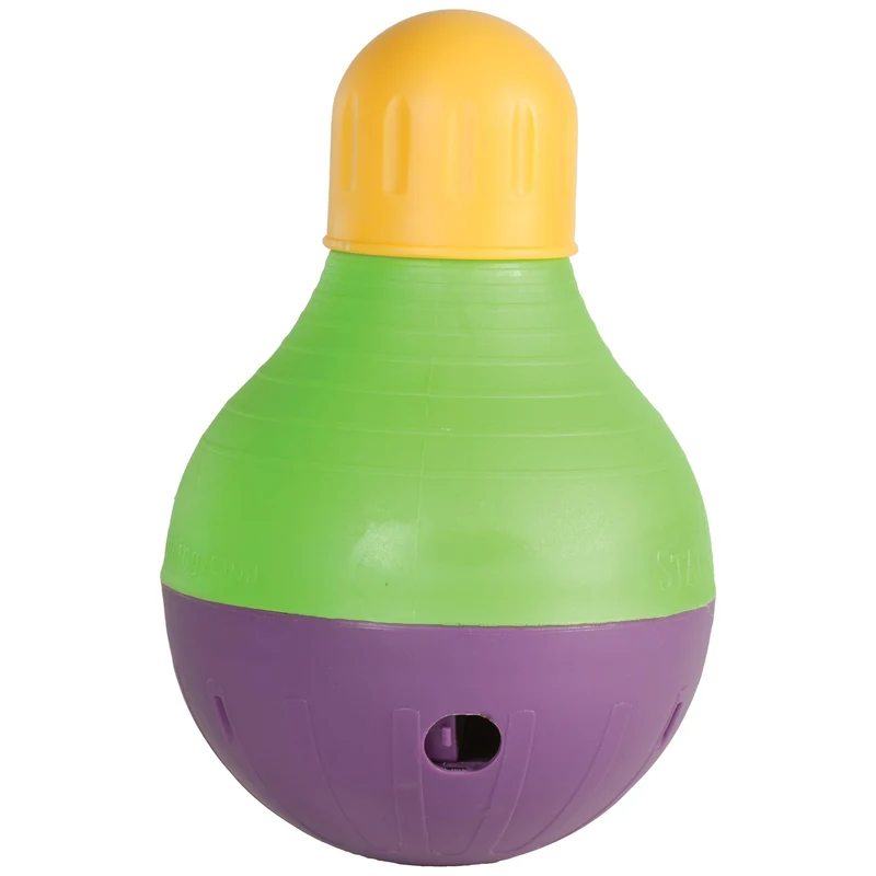 Starmark Bob-A-Lot : Jouet Interactif pour Chien Grand Modèle – Jaune, Vert et Violet