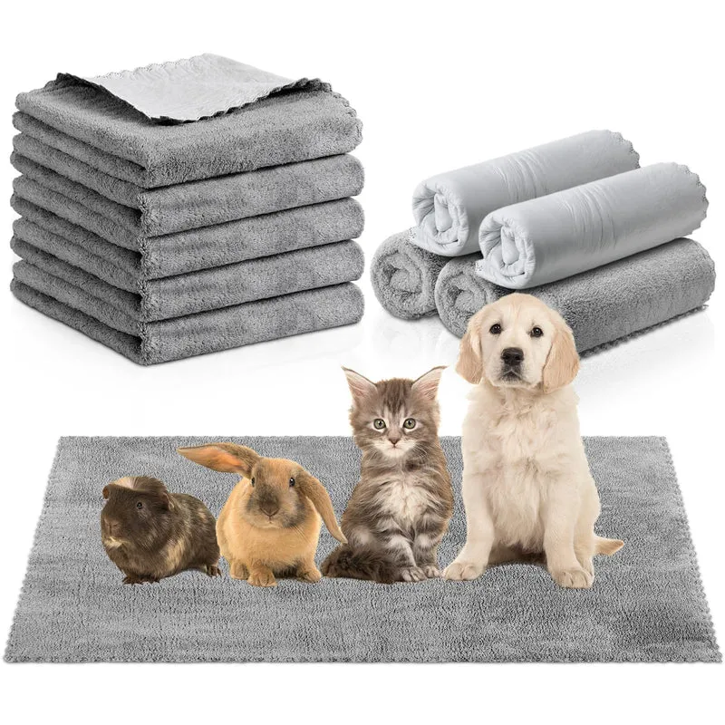 SmoothNovelty – 5 pièces de couvertures imperméables lavables pour cobayes et petits animaux (gris, 22 po x 47 po)